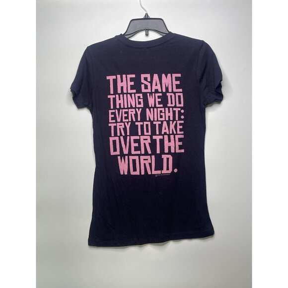 Pinky & The Brain Womens T-Shirt Navy Large Truffle Shuffle Graphic Print - Picture 5 of 7